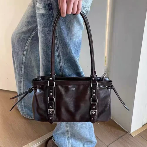 Shoulder Bag Ladies Pu Leather Bag Winter New Underarm Bag Handbags for Woman y2k Retro Style Armpit Bags