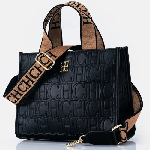 Brand Retro Women's Fashion High Quality Short Coin Purse Zipper Letter Print Bag Large Capacity Crossbody Bag Carolina Herrera